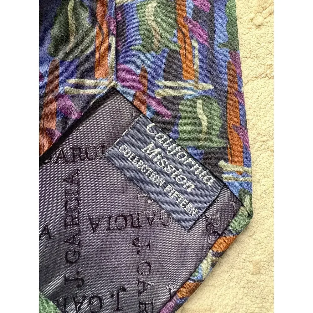 Jerry Garcia California Mission Collection 15 100% Silk Tie Abstract Multicolor
